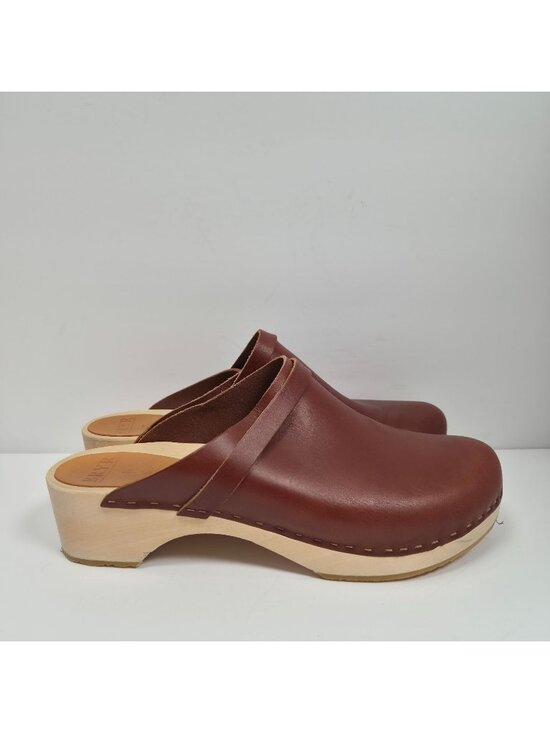 Bryr Shoes - Bryr Handmade Women's Crafted in San Francisco Brown Leather Clogs US Size 11